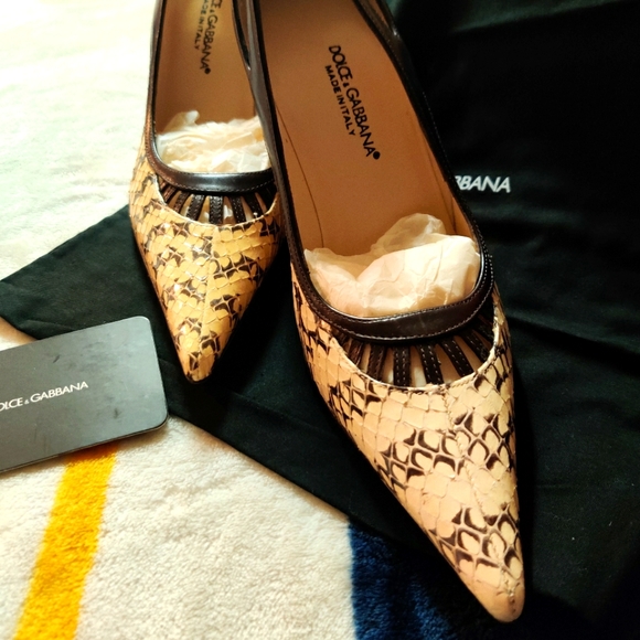 Dolce & Gabbana Shoes - Dolce & Gabbana Snake and Leather Pumps💕